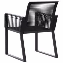 vidaXL Garden Chairs Outdoor Chair Patio Dining Chair 4 pcs Black Poly Rattan - Additional view 6