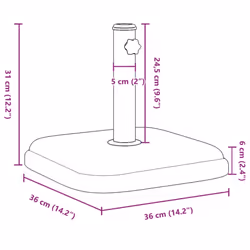 vidaXL Parasol Base for Ã32/35/38 mm Poles Umbrella Base Holder 11 kg Square - Additional view 3