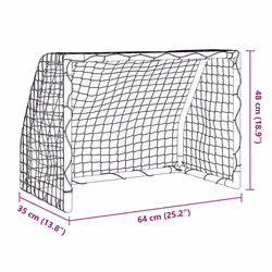 vidaXL Kids' Football Goals Garden Football Net 2 pcs with Ball White Metal - Additional view 9