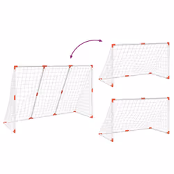 vidaXL Kids' Football Goal with Balls 2-in-1 Football Net Soccer Goal White - Additional view 7