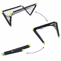 vidaXL Kids' Football Goal Foldable Football Net Garden Soccer Goal Black - Additional view 7