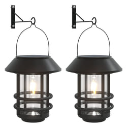 vidaXL Solar Outdoor Wall Lanterns Pathway Lamp Wall Light Flickering Flame - white, 2 pcs