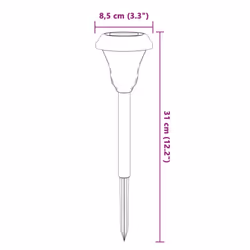 vidaXL Solar Pathway Lights with Ground Spikes Patio Solar Light Garden Light - model 2 - Additional view 9