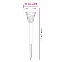 vidaXL Solar Pathway Lights with Ground Spikes Patio Solar Light Garden Light - model 3 - Additional view 8