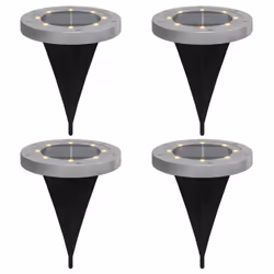vidaXL Solar Ground Lights with Ground Spikes Solar Outdoor Light Warm White - model 4, 4 pcs