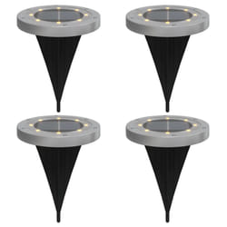 vidaXL Solar Ground Lights with Ground Spikes Solar Outdoor Light Warm White - model 4, 4 pcs
