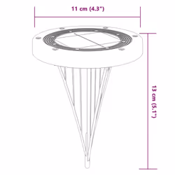 vidaXL Solar Ground Lights with Ground Spikes Solar Outdoor Light Warm White - model 4, 4 pcs - Additional view 5