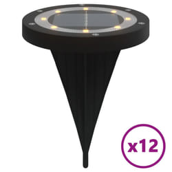 vidaXL Solar Ground Lights with Ground Spikes Solar Outdoor Light Warm White - model 5, 12 pcs