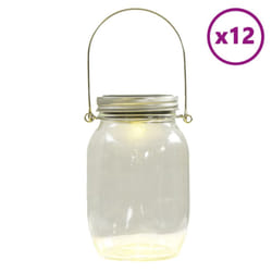 vidaXL Solar Glass Light for Outdoor Garden Light Lantern 12 pcs Warm White