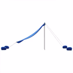 vidaXL Beach Canopy with Sand Anchors Beach Tent Sun Shelter Blue 214x236 cm - Additional view 4