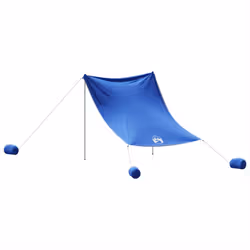 vidaXL Beach Canopy with Sand Anchors Beach Tent Sun Shelter Blue 214x236 cm - Additional view 5