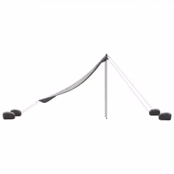 vidaXL Beach Canopy with Sand Anchors Beach Tent Sun Shelter Grey 214x236 cm - Additional view 4