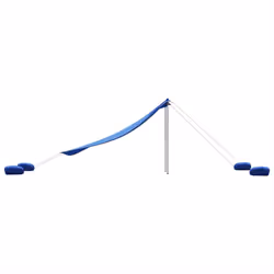 vidaXL Beach Canopy with Sand Anchors Beach Tent Sun Shelter Blue 304x300 cm - Additional view 4
