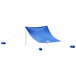 vidaXL Beach Canopy with Sand Anchors Beach Tent Sun Shelter Blue 304x300 cm - Additional view 5