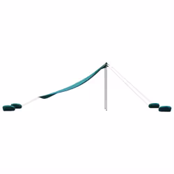 vidaXL Beach Canopy with Sand Anchors Beach Tent Sun Shelter Green 304x300 cm - Additional view 4