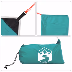 vidaXL Beach Canopy with Sand Anchors Beach Tent Sun Shelter Green 304x300 cm - Additional view 6