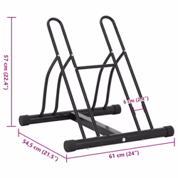 vidaXL Bicycle Stand for 2 Bikes Floor Freestanding Bike Floor Stand Steel