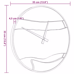 vidaXL Wall Clock Modern Quartz Round Wall Clock Brown Iron and Olive Wood - Additional view 6