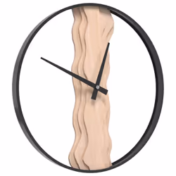 vidaXL Wall Clock Decorative Quartz Round Wall Clock Brown Iron and Oak Wood