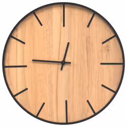 vidaXL Wall Clock Decor Quartz Round Wall Clock Brown Iron and Engineered Wood