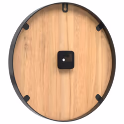vidaXL Wall Clock Decor Quartz Round Wall Clock Brown Iron and Engineered Wood - Additional view 4
