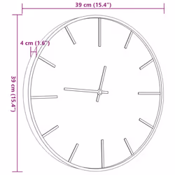 vidaXL Wall Clock Decor Quartz Round Wall Clock Brown Iron and Engineered Wood - Additional view 6