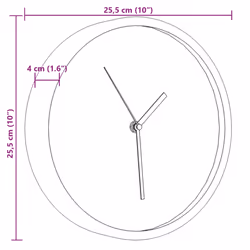 vidaXL Wall Clock Modern Quartz Round Wall Clock Pink Polystyrene and Glass - Additional view 6