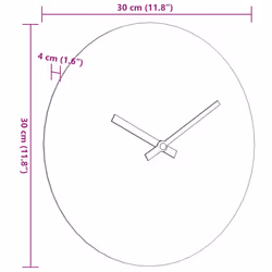 vidaXL Wall Clock Quartz Round Wall Clock Yellow and Black Engineered Wood - Additional view 6