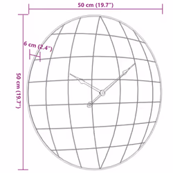 vidaXL Wall Clock Quartz Round Wall Clock Yellow and Black Engineered Wood - Additional view 6