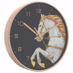 vidaXL Wall Clock Quartz Round Wall Clock Gold and White Polystyrene and Glass