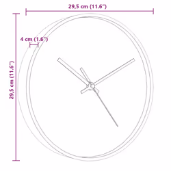 vidaXL Wall Clock Quartz Round Wall Clock Gold and White Polystyrene and Glass - Additional view 6