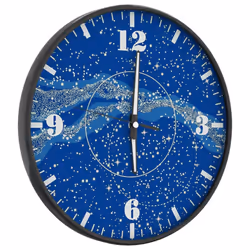 vidaXL Wall Clock with Luminous Scales and Pointers Round Wall Clock Blue