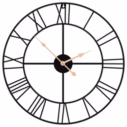 vidaXL Wall Clock Battery-Operated Modern Quartz Round Wall Clock Black Iron