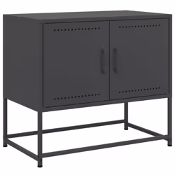 vidaXL TV Cabinet TV Stand Media Unit TV Unit Entertainment Centre Black Steel