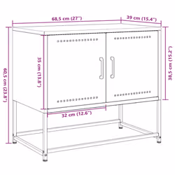 vidaXL TV Cabinet TV Stand Media Unit TV Unit Entertainment Centre Black Steel