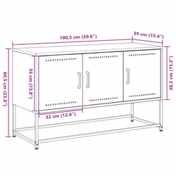 vidaXL TV Cabinet TV Stand Media Unit TV Unit Entertainment Centre Black Steel - Additional view 3