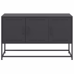 vidaXL TV Cabinet TV Stand Media Unit TV Unit Entertainment Centre Black Steel - Additional view 5