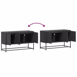 vidaXL TV Cabinet TV Stand Media Unit TV Unit Entertainment Centre Black Steel - Additional view 9