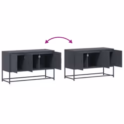 vidaXL TV Cabinet TV Stand Media TV Unit Entertainment Centre Anthracite Steel - Additional view 9
