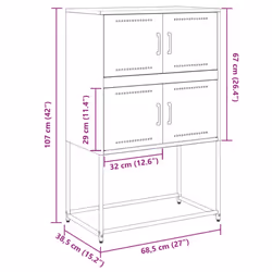 vidaXL Sideboard Storage Cupboard Side Cabinet Highboard Anthracite Steel