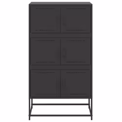 vidaXL Sideboard Storage Organiser Cupboard Side Cabinet Highboard Black Steel - Additional view 5