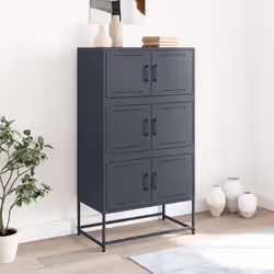 vidaXL Sideboard Storage Cupboard Side Cabinet Highboard Anthracite Steel