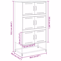 vidaXL Sideboard Storage Cupboard Side Cabinet Highboard Anthracite Steel