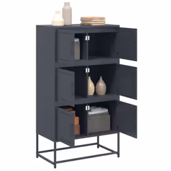 vidaXL Sideboard Storage Cupboard Side Cabinet Highboard Anthracite Steel - Additional view 4