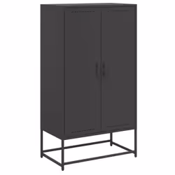vidaXL Highboard Sideboard Side Cabinet Home Storage Organiser Cupboard Steel - black