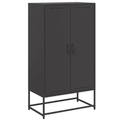 vidaXL Highboard Sideboard Side Cabinet Home Storage Organiser Cupboard Steel - black