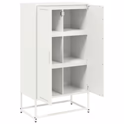 vidaXL Highboard Sideboard Side Cabinet Storage Organiser Cupboard White Steel - pink - Additional view 8