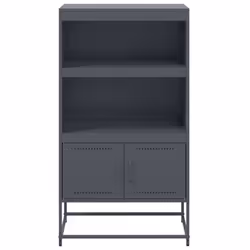 vidaXL Highboard Sideboard Side Cabinet Storage Organiser Cupboard White Steel - anthracite - Additional view 5
