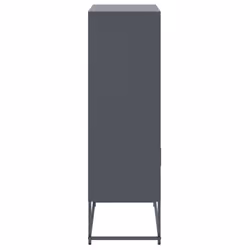 vidaXL Highboard Sideboard Side Cabinet Storage Organiser Cupboard White Steel - anthracite - Additional view 6