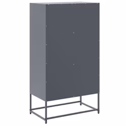vidaXL Highboard Sideboard Side Cabinet Storage Organiser Cupboard White Steel - anthracite - Additional view 7